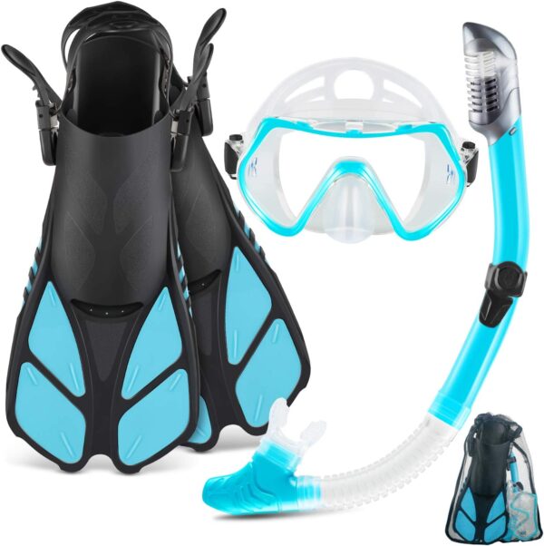 Mask Fin Snorkel Set with Adult Snorkeling Gear